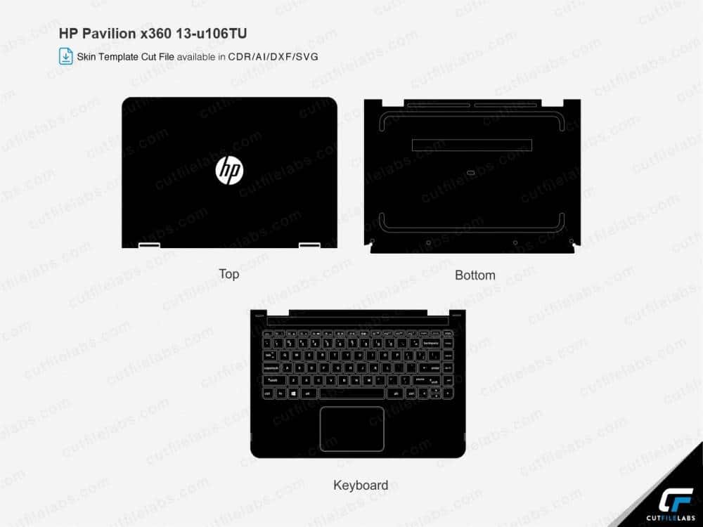 HP Pavilion x360 13-u106TU (2016) Cut File Template