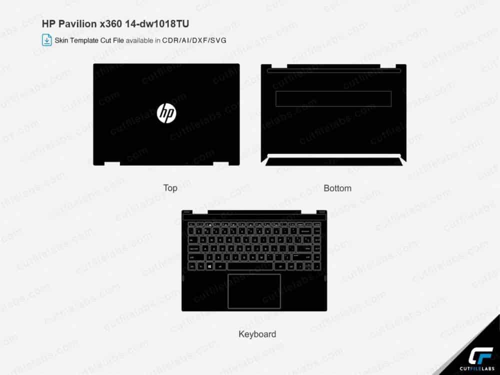 HP Pavilion x360 14-dw1018TU (2020) Cut File Template