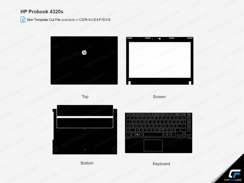 HP ProBook 4320s (2010) Cut File Template