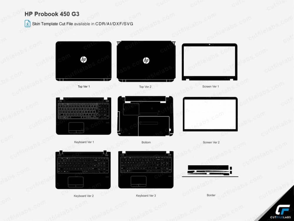 HP ProBook 450 G3 (2016) Cut File Template