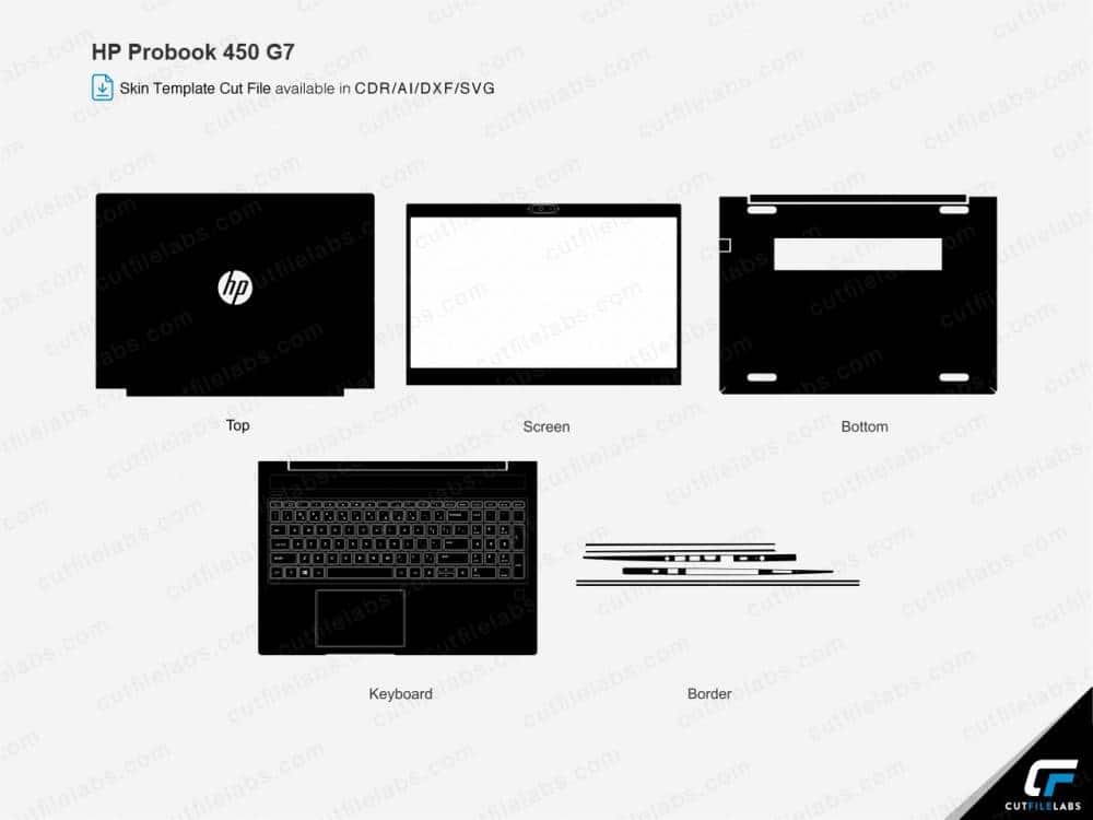 HP ProBook 450 G6, G7 Cut File Template
