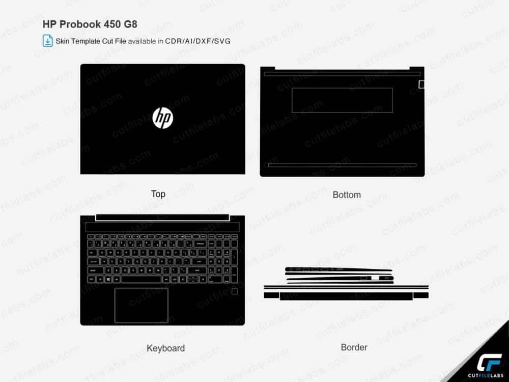 HP ProBook 455 G8, 450 G8 (2021) Cut File Template