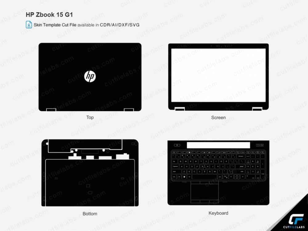 HP Zbook 15 G1 (2013) Cut File Template
