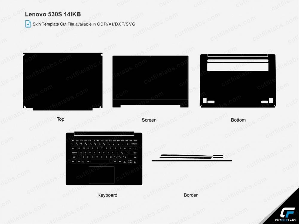 Lenovo IdeaPad 530S 14IKB (81EU) (2019) Cut File Template