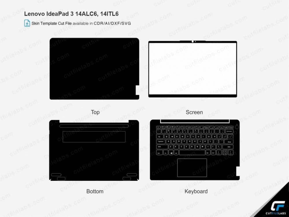 Lenovo IdeaPad 3 14ALC6, 14ITL6 Cut File Template