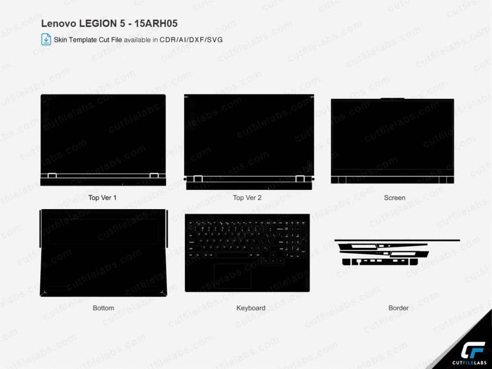 Lenovo Legion 5 15IMH05, 15ARH05 Cut File Template