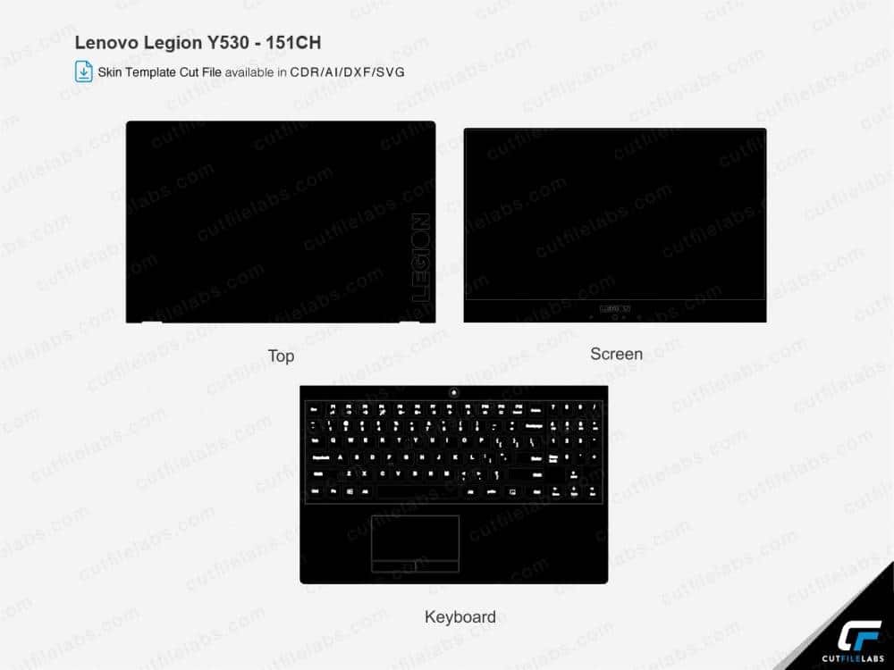 Lenovo Legion Y530-151CH, Y7000 (2018) Cut File Template