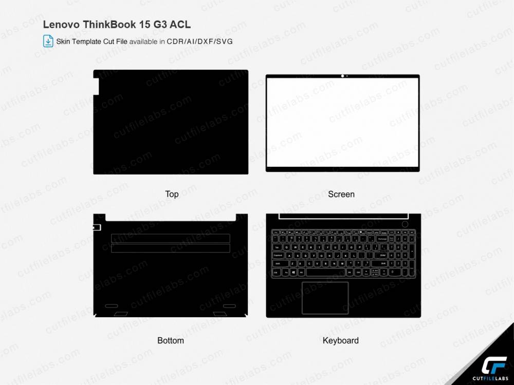 Lenovo ThinkBook 15 G3 ACL (2022) Cut File Template