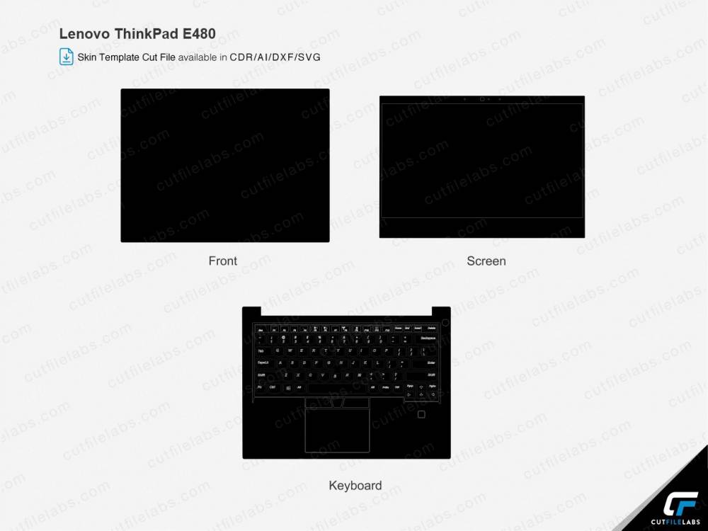 Lenovo ThinkPad E480 (2018) Cut File Template