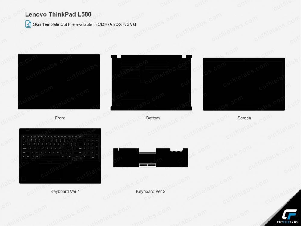 Lenovo ThinkPad L580 (2018) Cut File Template
