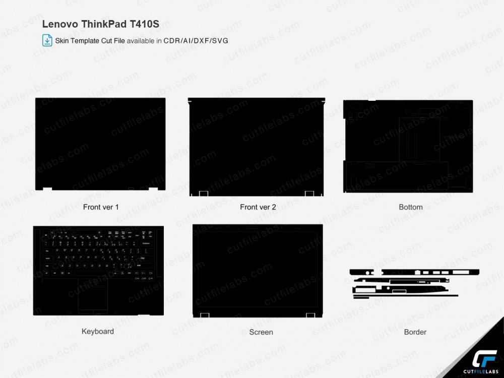 Lenovo ThinkPad T410s Cut File Template