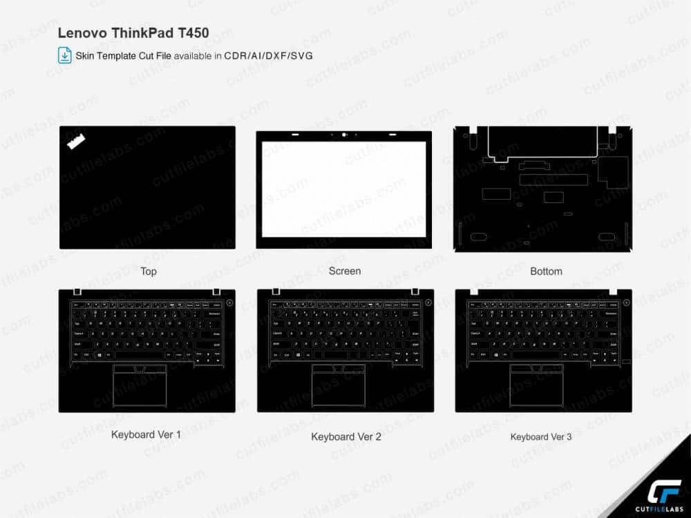 Lenovo ThinkPad T450 Cut File Template