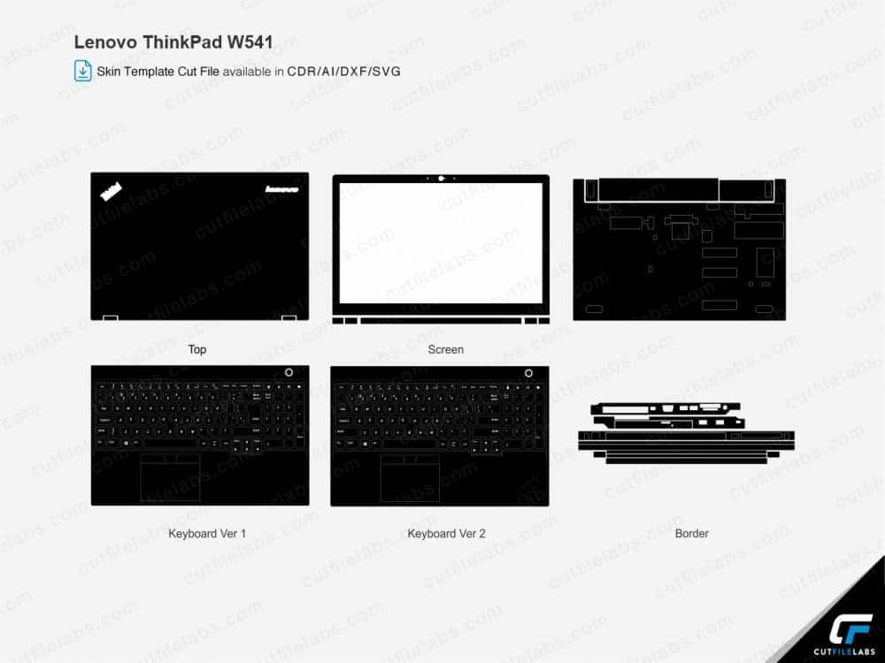 Lenovo ThinkPad W541 Cut File Template