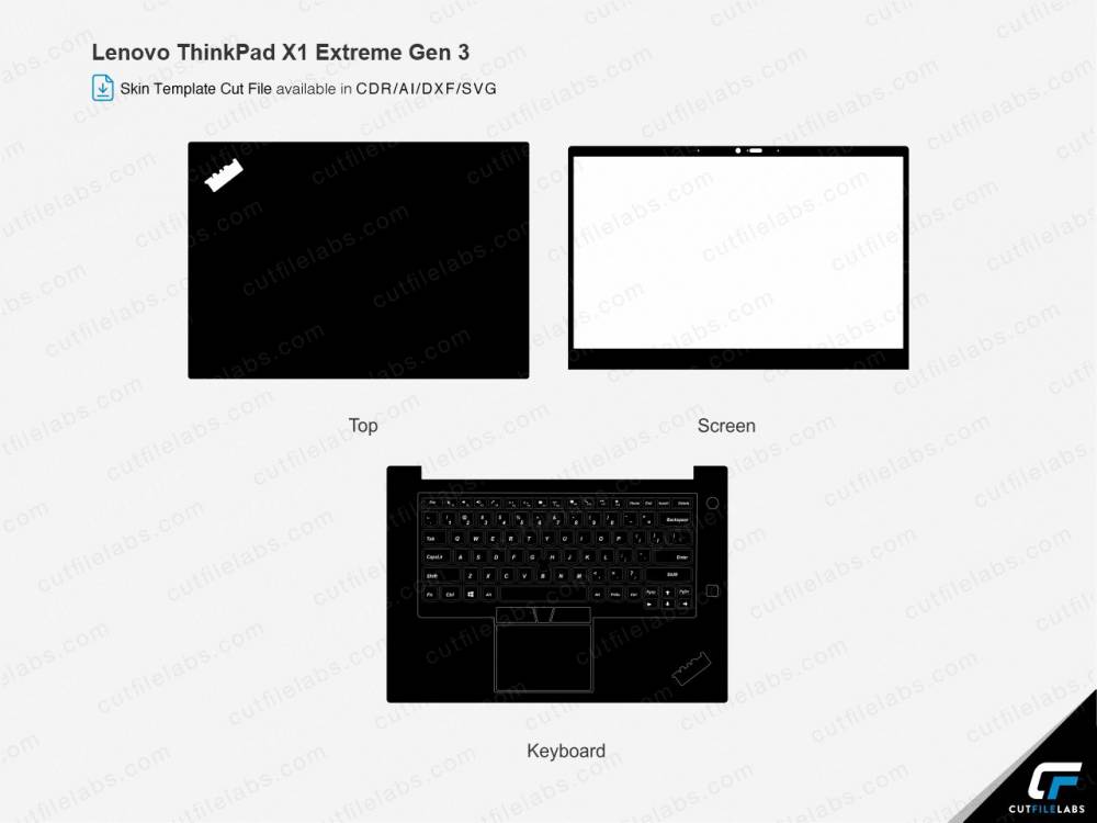 Lenovo ThinkPad X1 Extreme Gen 3 (2020) Cut File Template
