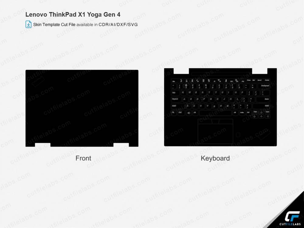 Lenovo ThinkPad X1 Yoga Gen 4 (2019) Cut File Template