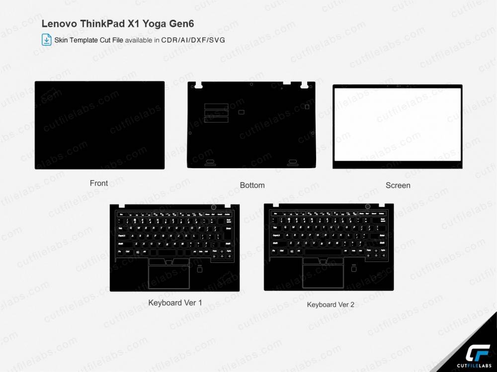 Lenovo ThinkPad X1 Carbon Gen 6 Cut File Template