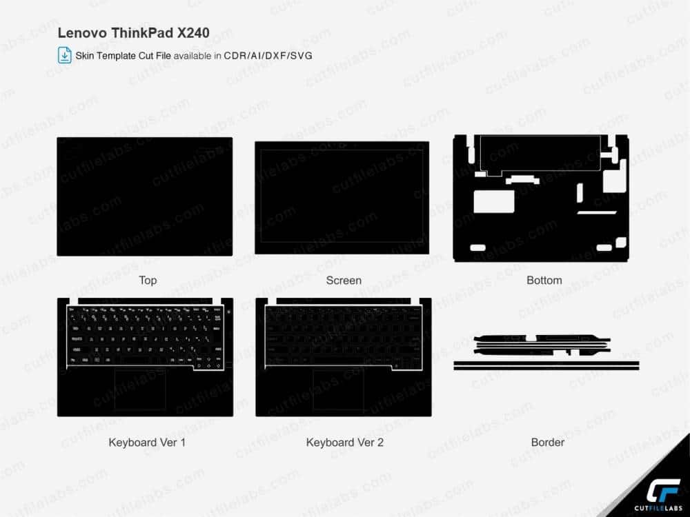 Lenovo Thinkpad X240 Cut File Template