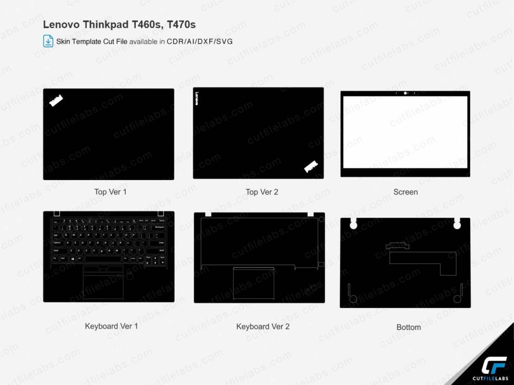 Lenovo Thinkpad T460s, T470s Cut File Template