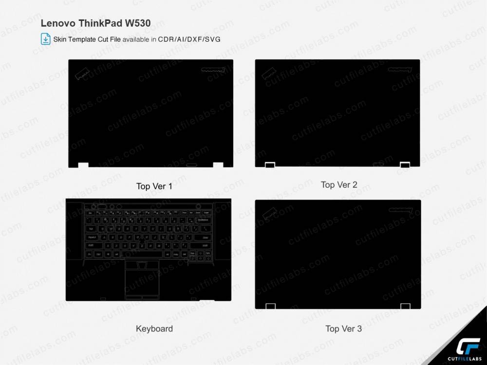 Lenovo ThinkPad W530 Cut File Template
