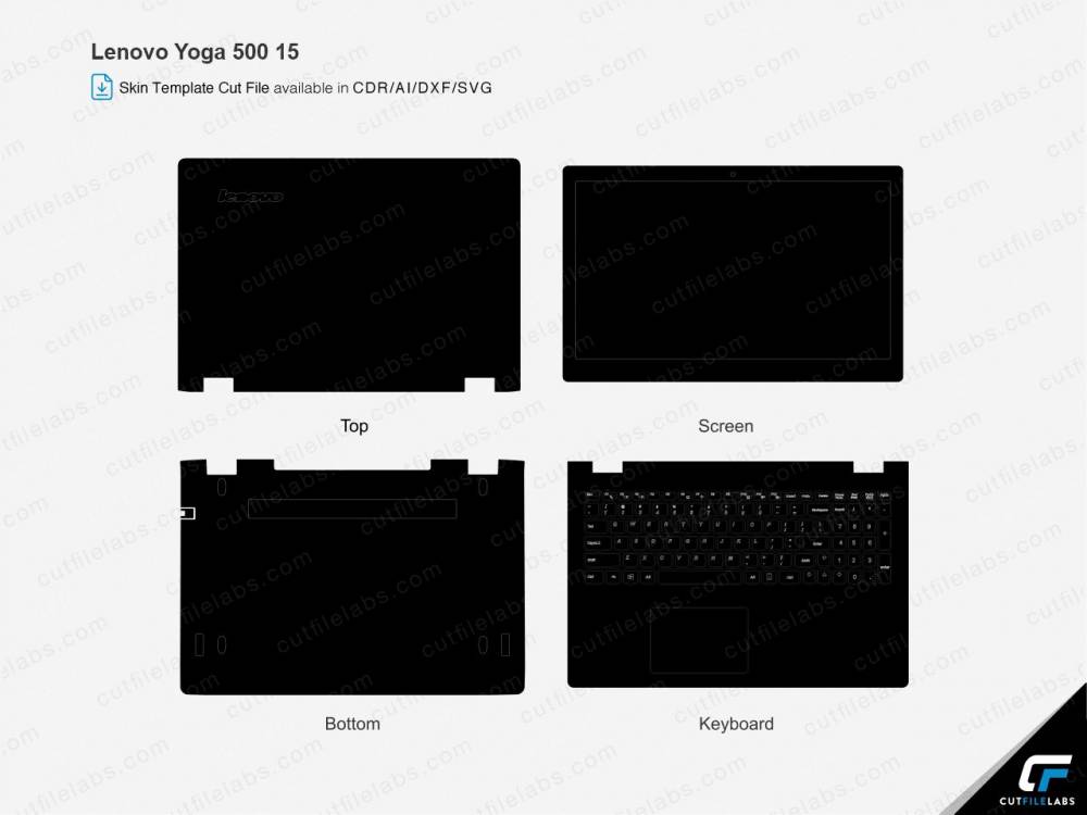 Lenovo Yoga 500 (15 inch) (2015) Cut File Template