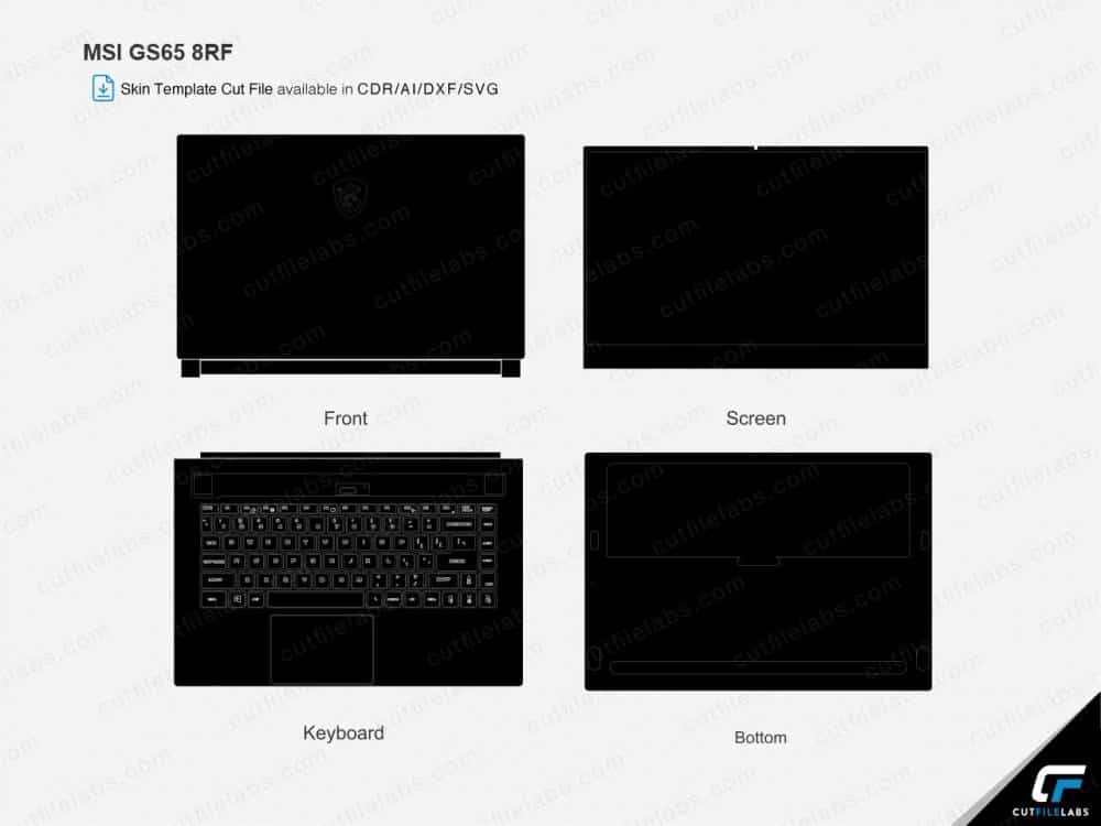 MSI GS65 Stealth 8RF (2019) Cut File Template