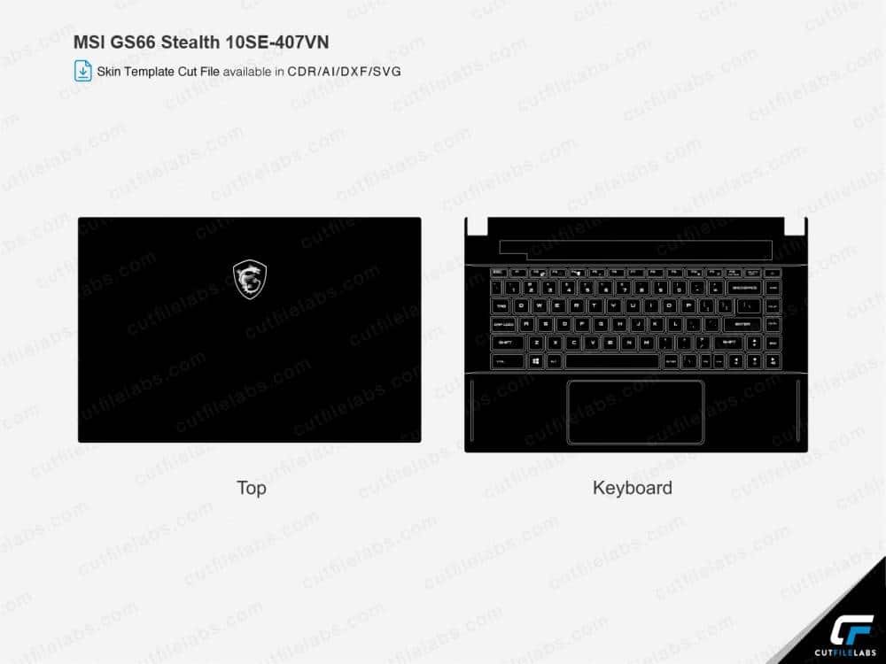 MSI GS66 Stealth Series Cut File Template