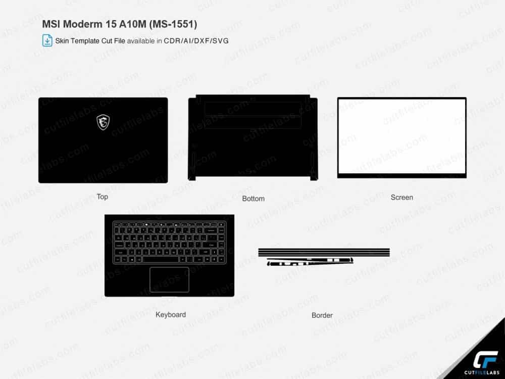 MSI Modern 15 A10 (MS-1551) Series (2020) Cut File Template