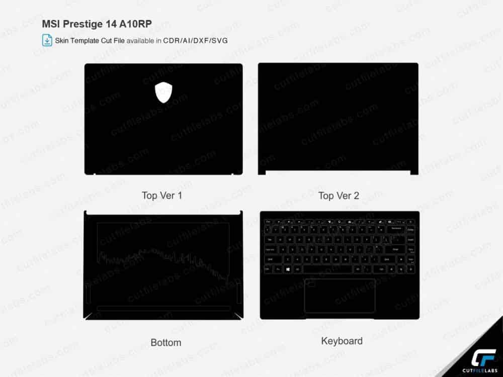 MSI Prestige 14 A10RP Cut File Template