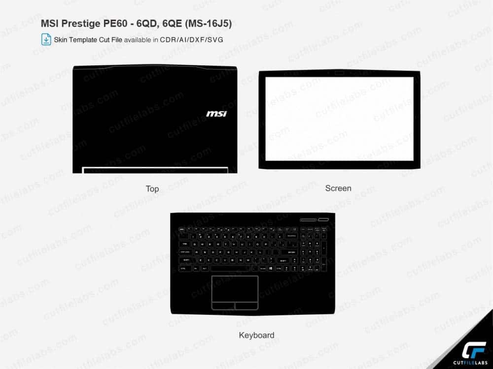 MSI Prestige PE60 (MS-16J5) Series Cut File Template