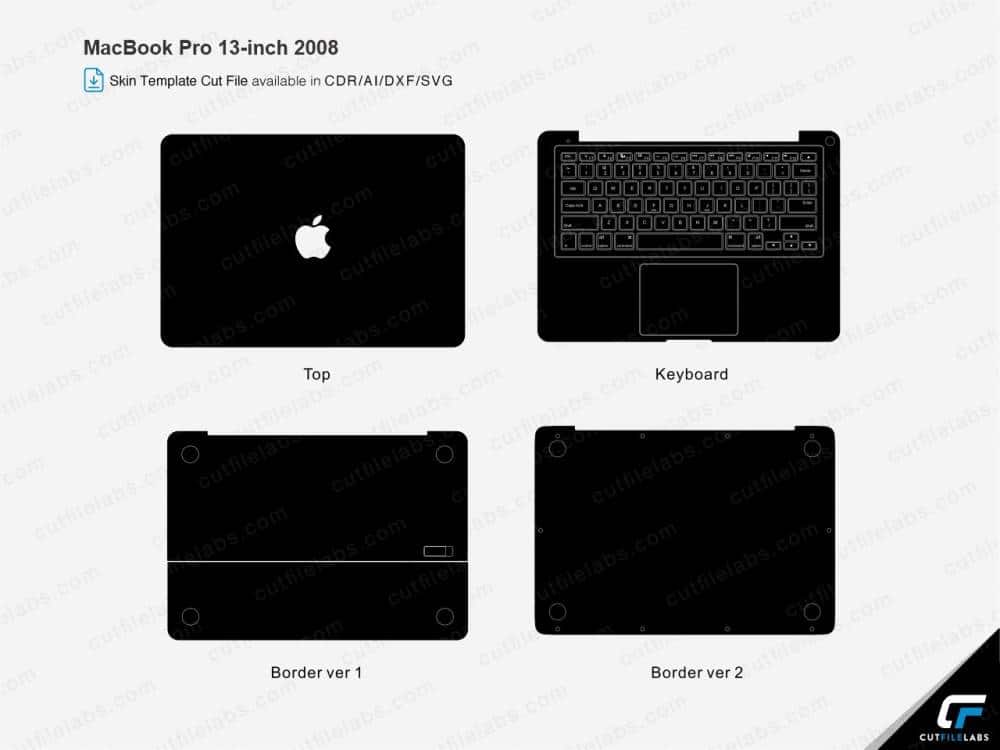MacBook Pro 13-inch 2008 Cut File Template