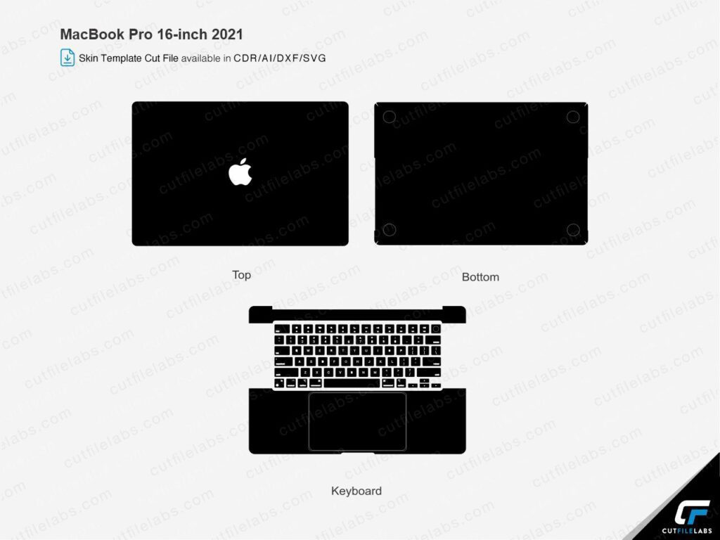 MacBook Pro 16-inch 2021 (A2485) Cut File Template