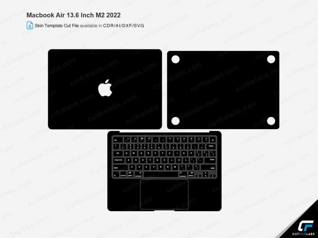 Macbook Air 13.6 Inch M2 2022 Cut File Template