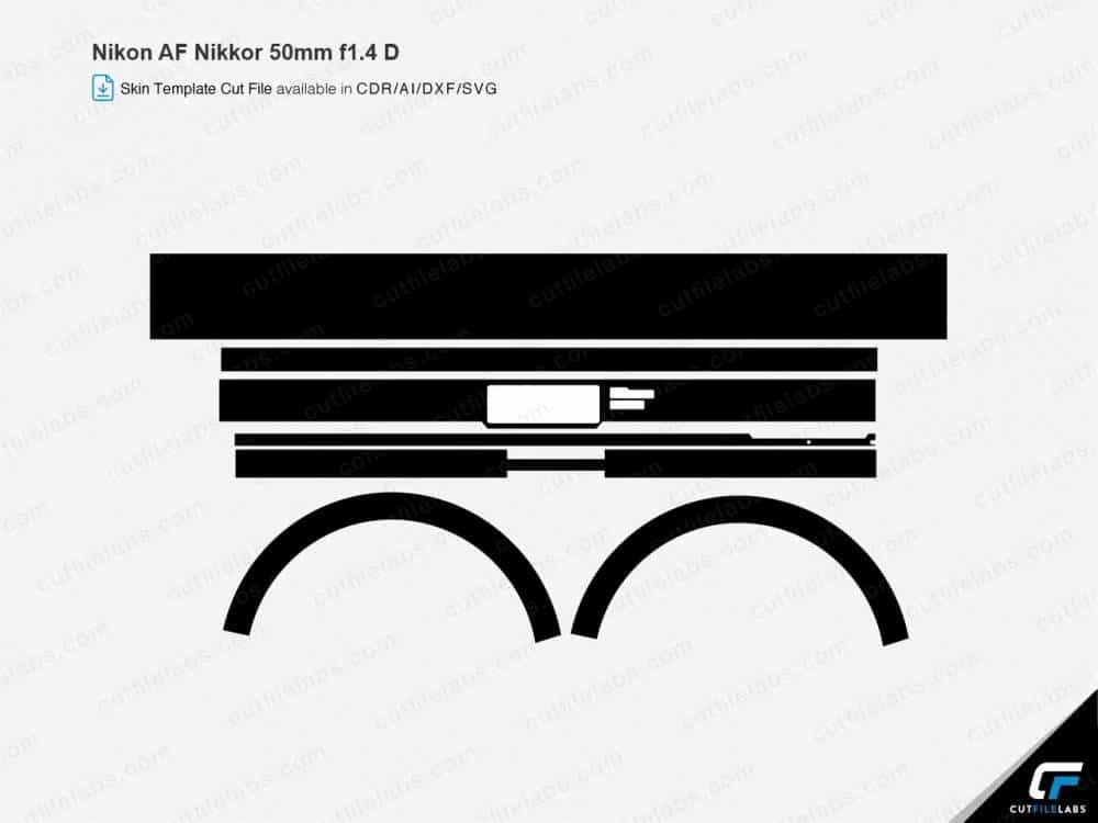 Nikon AF Nikkor 50mm f1.4 D Cut File Template