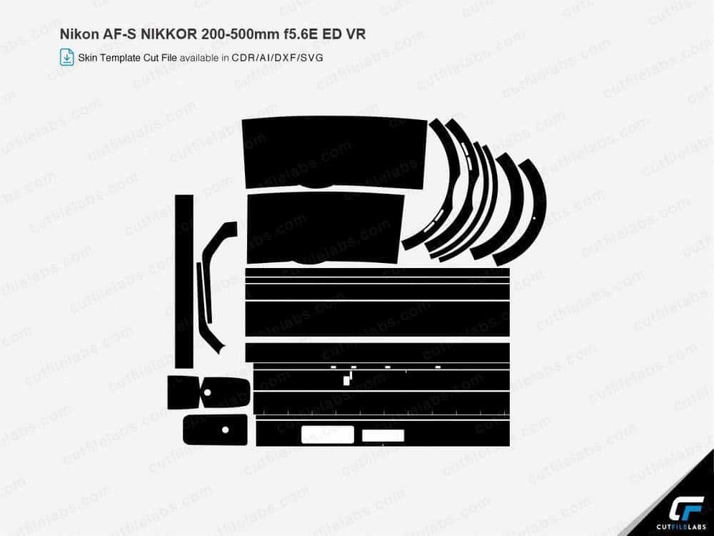Nikon AF-S NIKKOR 200-500mm f5.6E ED VR (2015) Cut File Template