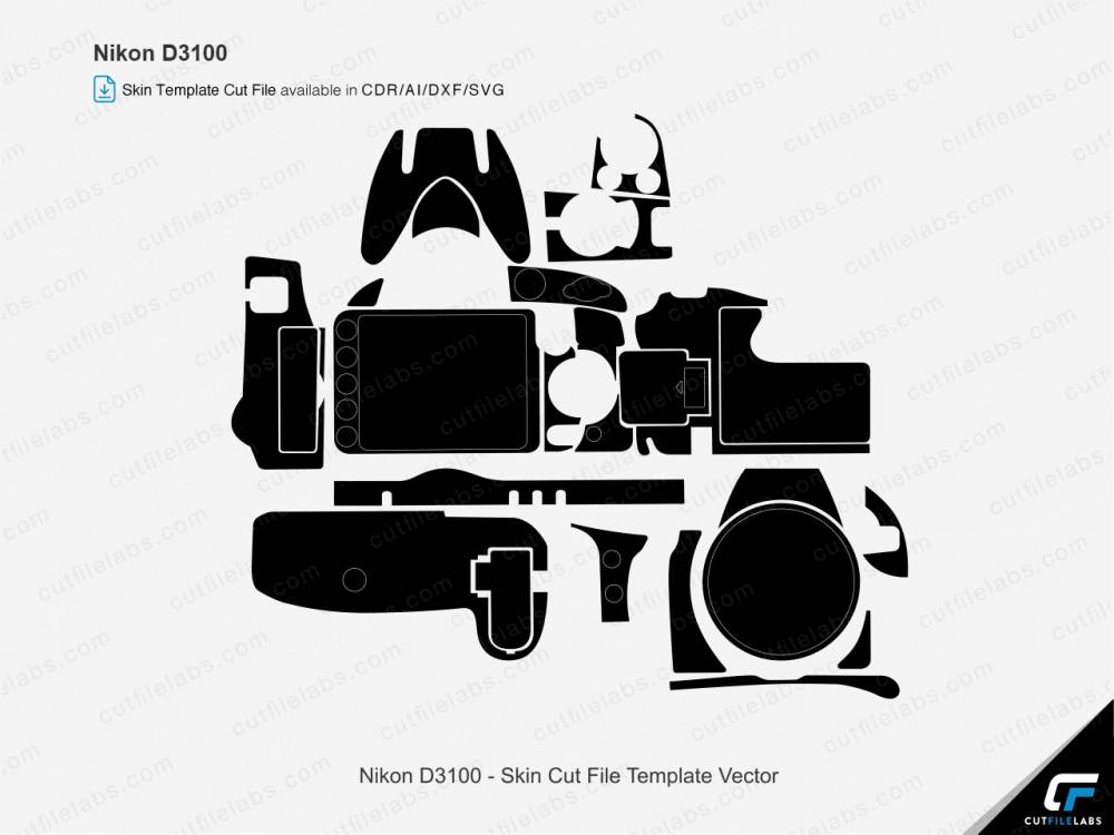 Nikon D3100 (2010) Cut File Template