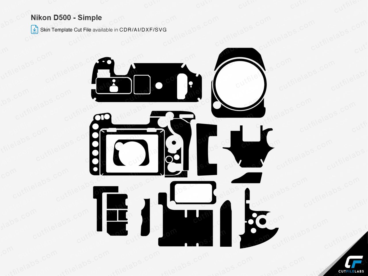Nikon D500 (2016) Cut File Template