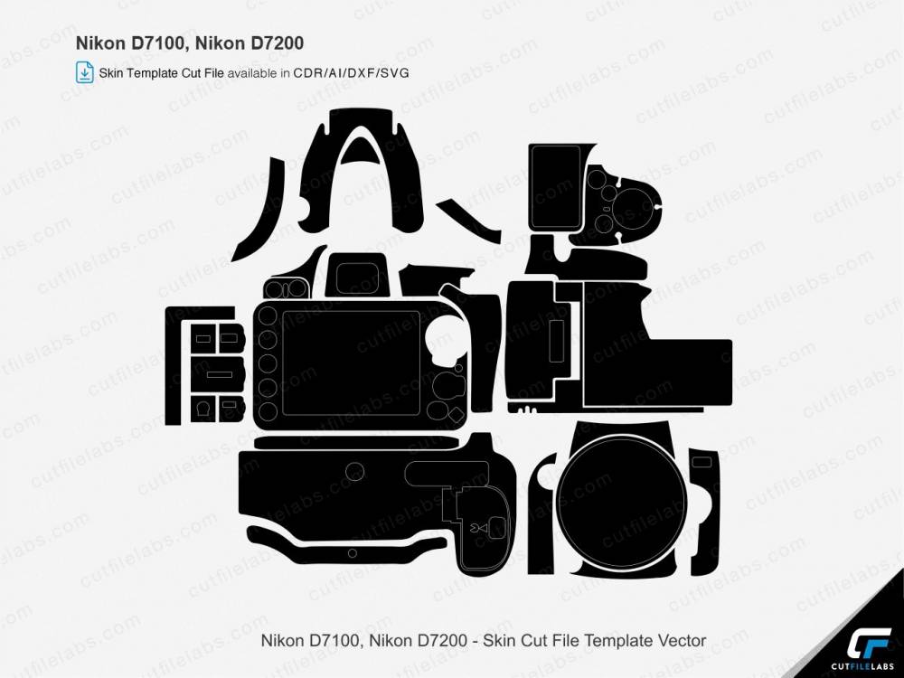 Nikon D7100, D7200 Cut File Template
