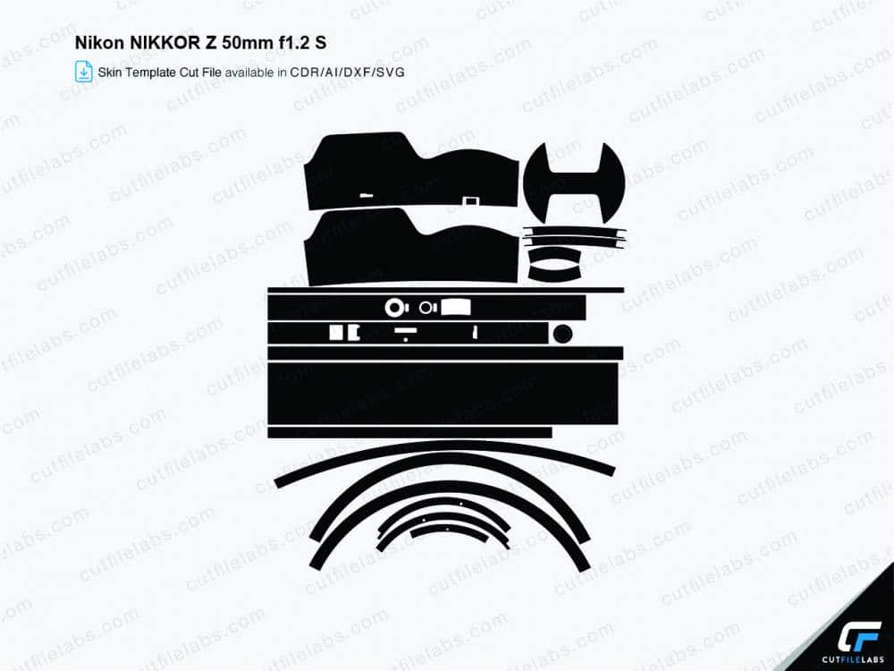 Nikon NIKKOR Z 50mm f1.2 S Cut File Template