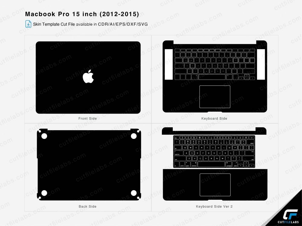Macbook Pro 15 inch (2012-2015) Skin Template Cut File Vector