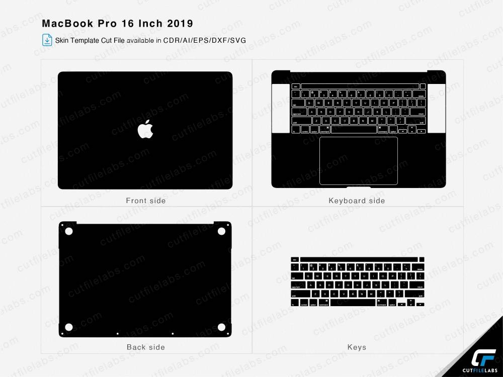 Macbook Pro 16 inch (2019) Skin Cut File Template  Vector