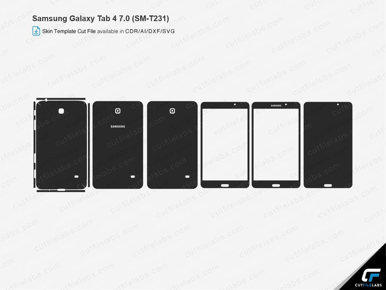 Samsung Galaxy Tab 4 7.0 (SM-T231) Cut File Template