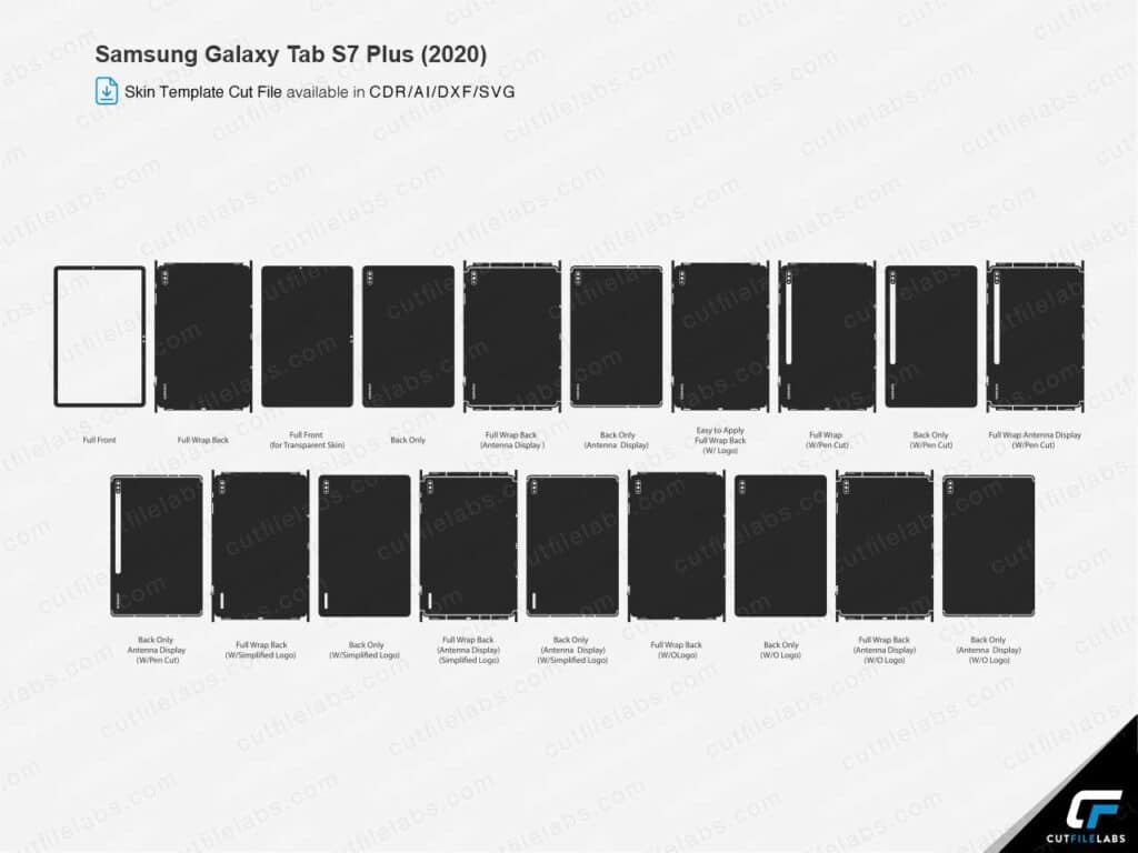 Samsung Galaxy Tab S7 Plus (2020) Cut File Template