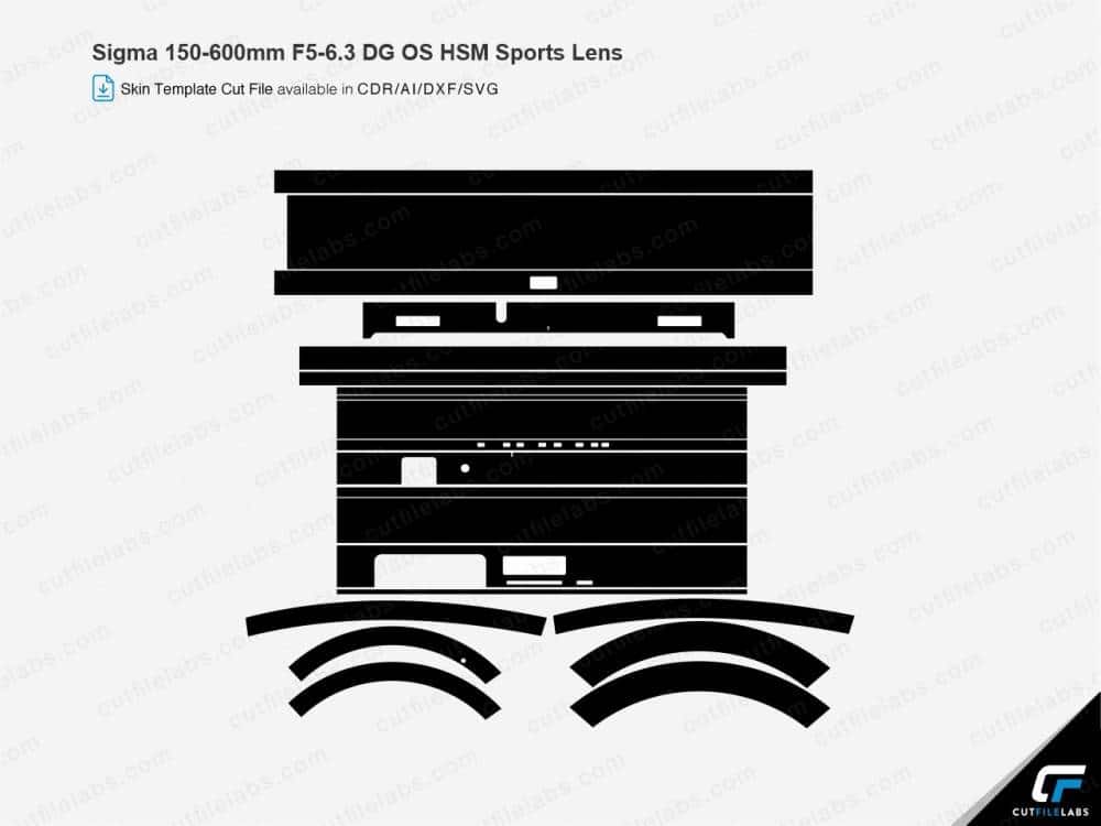 Sigma 150-600mm F5-6.3 DG OS HSM Sports Lens Cut File Template