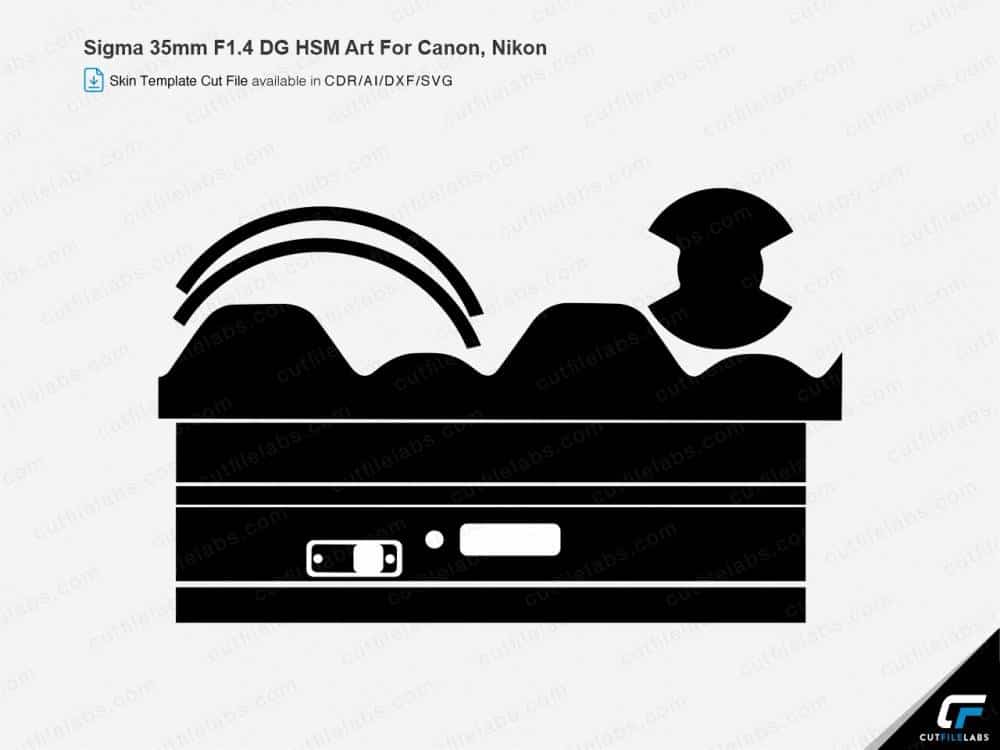Sigma 35mm F1.4 DG HSM Art For Canon, Nikon Cut File Template