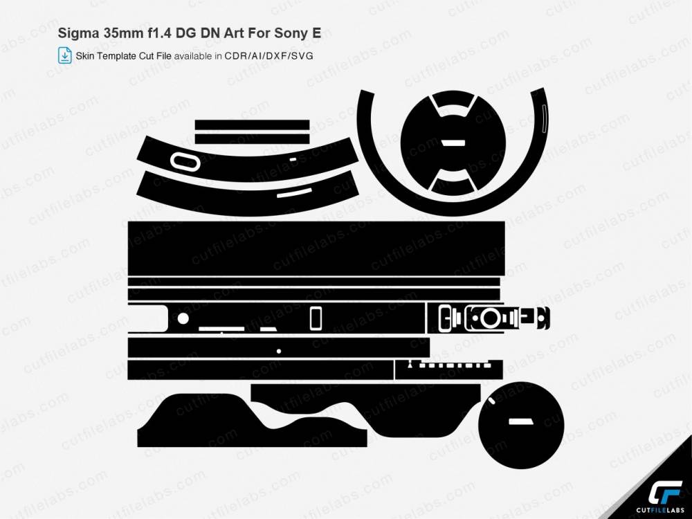 Sigma 35mm f1.4 DG DN Art For Sony E Cut File Template