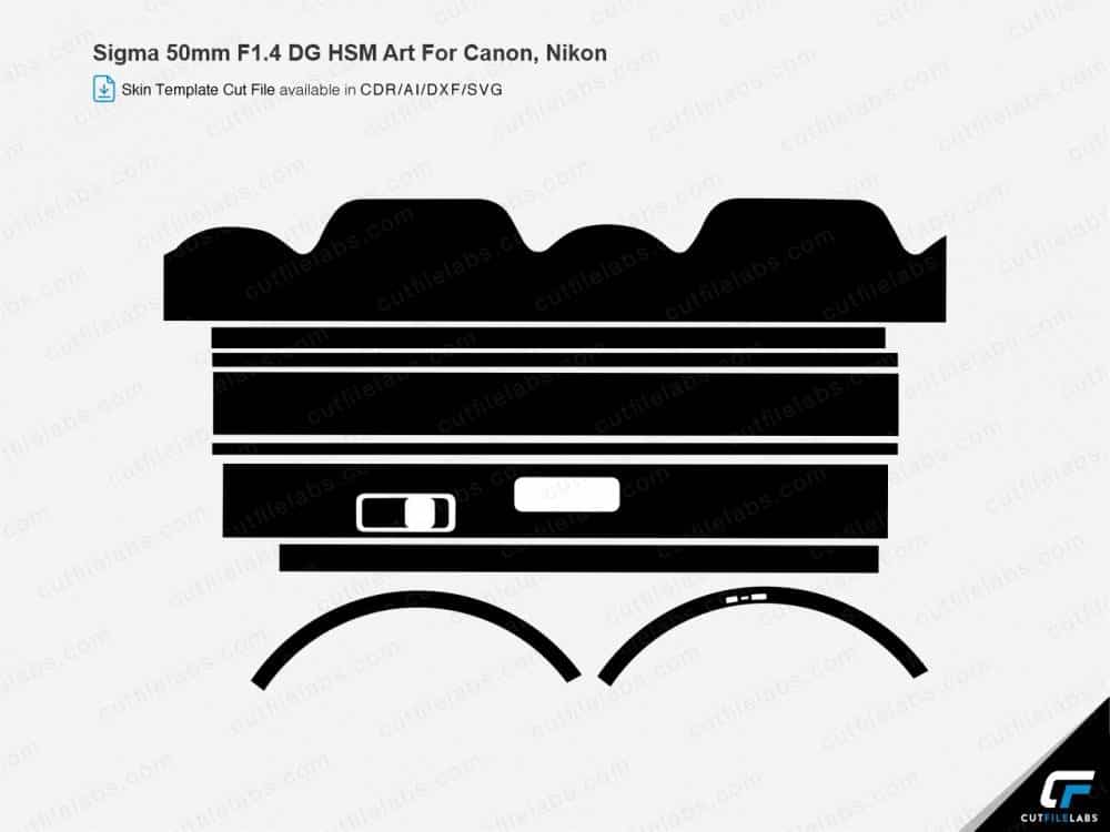 Sigma 50mm F1.4 DG HSM Art For Canon, Nikon (2014) Cut File Template