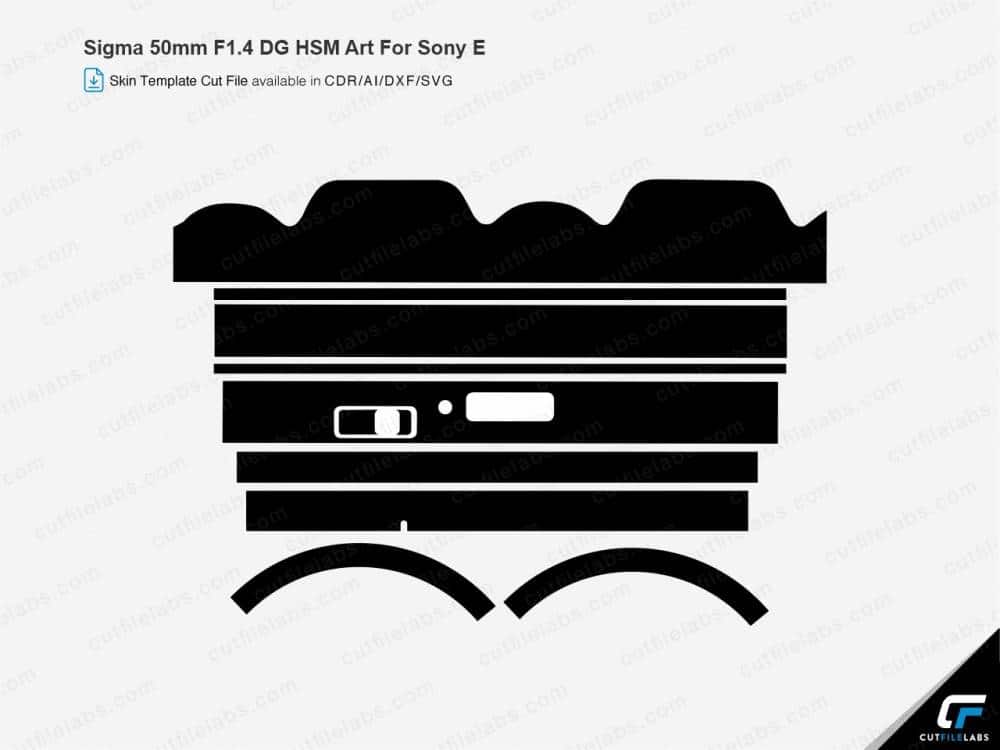 Sigma 50mm F1.4 DG HSM Art For Sony E (2014) Cut File Template