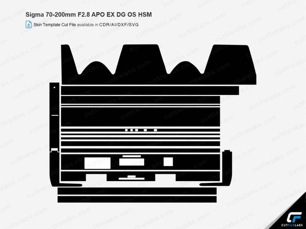 Sigma 70-200mm f2.8 APO EX DG OS HSM Cut File Template