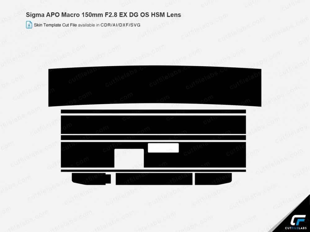Sigma APO Macro 150mm F2.8 EX DG OS HSM Lens Cut File Template