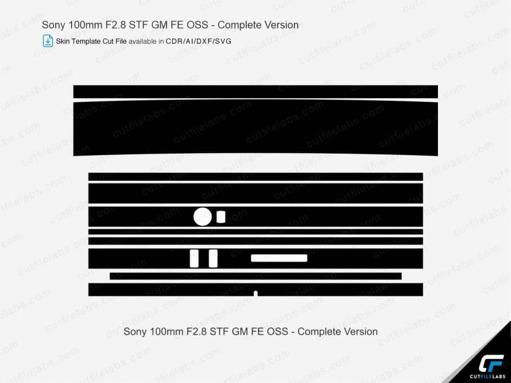Sony 100mm F2.8 STF GM FE OSS (2017) Cut File Template